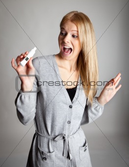 Young woman scared of pregnancy test results