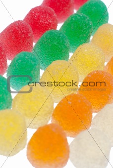 Colorful jelly fruit candies 