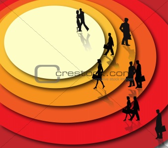 Abstract background with business people. Vector