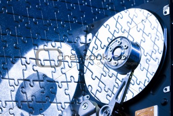 Hard disk on jigsaw