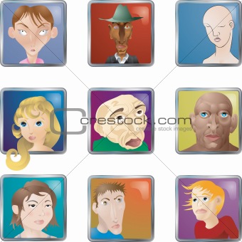 People Faces Icons Avatars