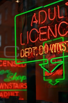 Adult Book Shop Neon Sign