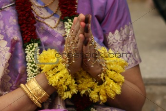 Henna hand praying