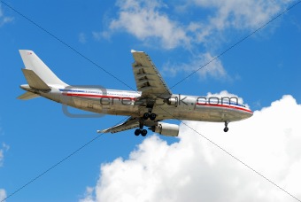 Passenger airplane in flight