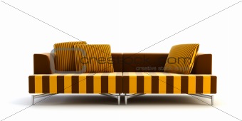 modern striped couch