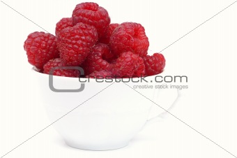 Raspberry on glass  cup