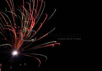Colorful fireworks on dark sky