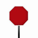 Isolated Blank Graphic Stop Sign