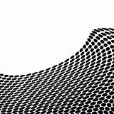 Abstract halftone wave in black and white - vector