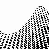 Abstract halftone wave in black and white - vector