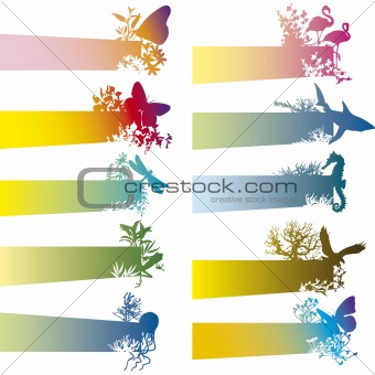 banners with animal silhouettes