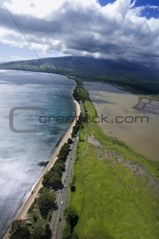 Road on Maui coast.