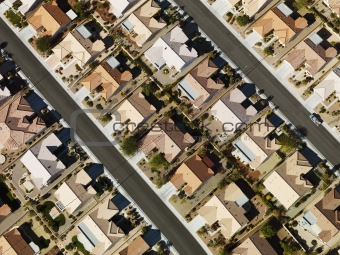 Suburban houses aerial.
