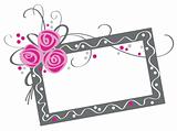 floral frame with rose bouquet 