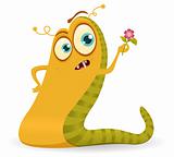 Cute cartoon character. Mr. Caterpillar