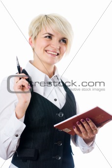 Woman with daily log
