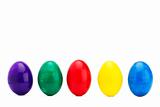 colorful row of easter eggs