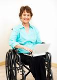 Disabled Woman with Netbook