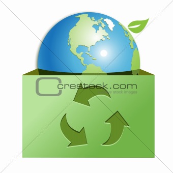 globe in green box