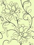 Seamless wallpaper  a seam with flower and leaves 