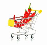 Chili papper in the shopping cart