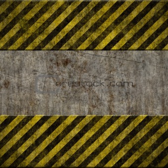 old grunge wall with hazard sign