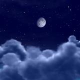 moon in space or night sky through clouds
