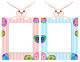 Easter Bunny with Striped Picture Frame
