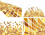 the vector golden abstract backgrounds set