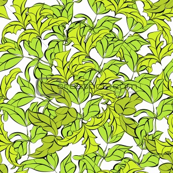Seamless pattern with leaves 