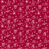Christmas seamless red vector background 