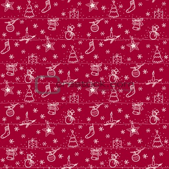 Christmas seamless red vector background 