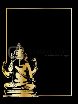 the gold vector ganesha statue