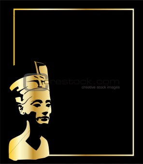 the gold vector head of Nefertiti
