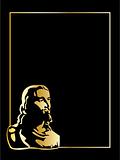 the vector gold jesus on black background