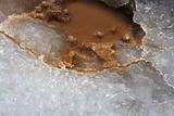 ice meltwater soil red clay mud background