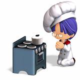cute and funny cartoon cook
