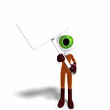 funny and cute cartoon guy with a great eye