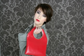 handbag red retro woman vintage fashion