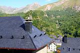 Panticosa village high view slate roofs Pyrenees