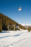 Cable car over a ski slope