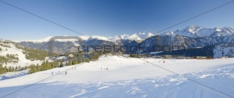 View over a ski resort
