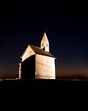 Romanesque church at night