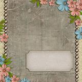 Vintage background with  flower composition and space for text 