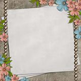 Vintage background with old paper  and flower composition. 