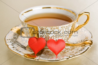 Gold antique cup tea
