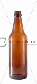 Dark glass beer bottle.