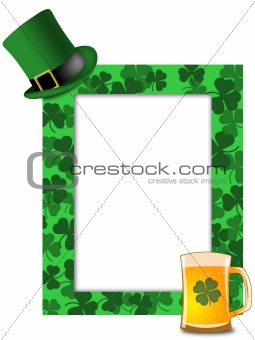 St Patricks Day Leprechaun Hat Beer Shamrock Frame