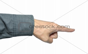 businessman hand touching
