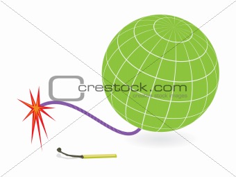 Earth globe and firing cord